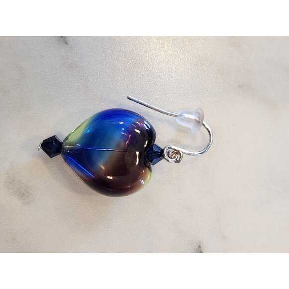 Sterling Silver Heart Earrings With Crystalized Swarovski Elements - Picture 4 of 4